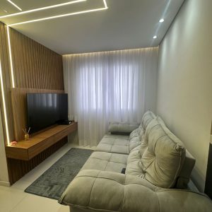 Cortina em voil liso c/oxford no modelo franzido p/trilho 2,50.